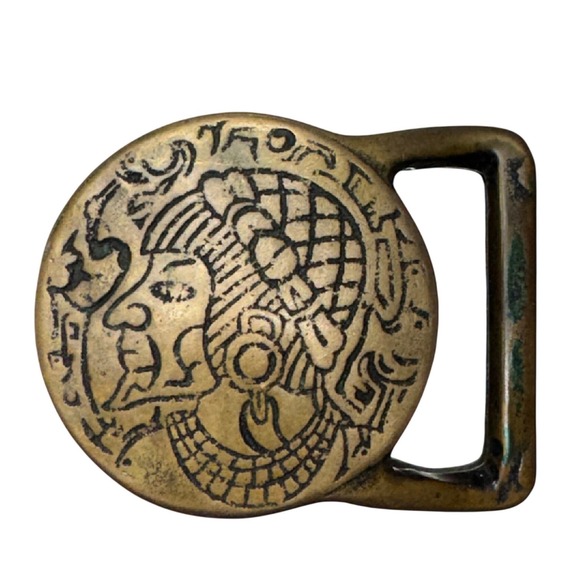 Unbranded Other - Tech Ether Guild TEG Solid Brass Egyptian Pharaoh Hieroglyphic Belt Buckle 1970s